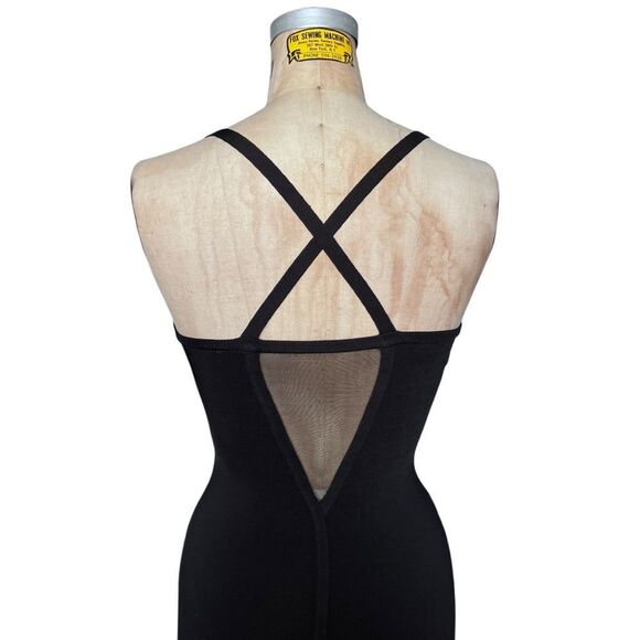 BEBÉ Black Mesh Panel Bodycon Dress 
Size Small - Picture 6 of 7